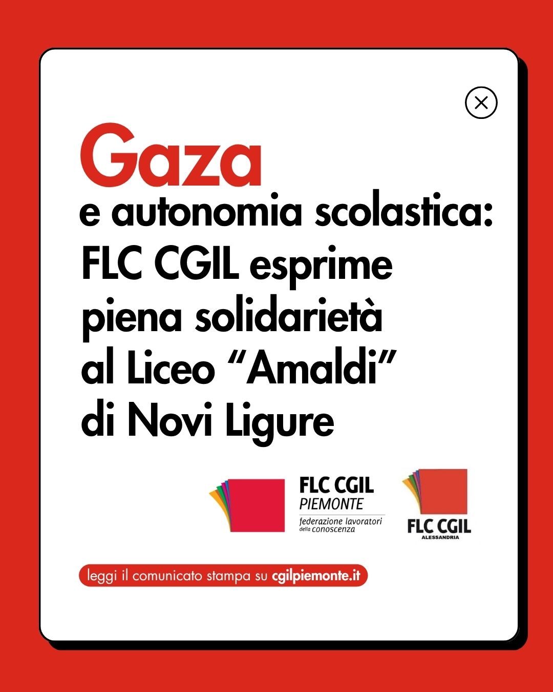 Gaza e autonomia scolastica: dalla FLC piena solidarietà al Liceo “Amaldi”