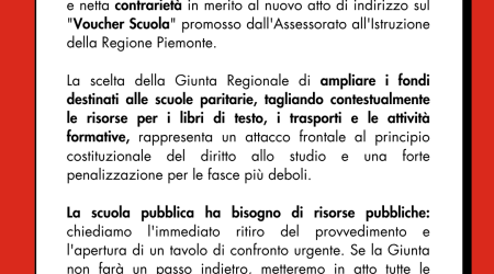 Giù le mani dal diritto allo studio: la Regione non tagli su libri e trasporti per finanziare le scuole private